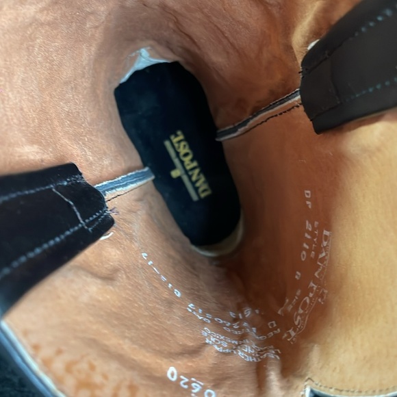 DAN POST Milwaukee round toe black leather cowboy boots. Size: 9 1/2 - Picture 10 of 11